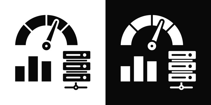 Load Testing Icon White And Black Background Style