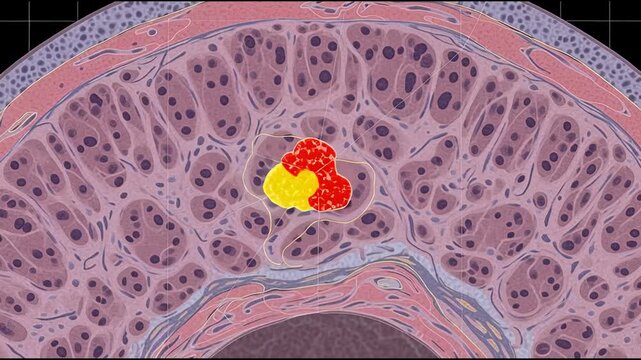 Anatomical cross section of organic tissue detailed microscopic illustration