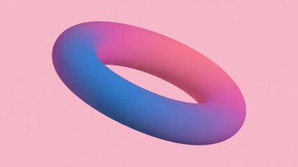 3d gradient torus on pink background