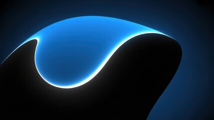 Glowing blue object on dark background