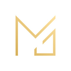 Luxury MG monogram logo in elegant gold tones, featuring a minimalist geometric lettermark design. Ideal for premium branding, fashion labels, real estate, and high-end corporate identity.