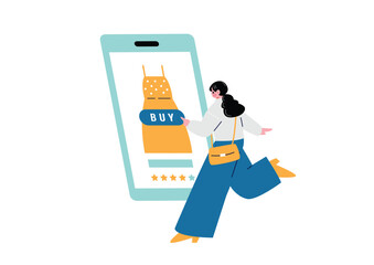 ネットで買い物をする女性