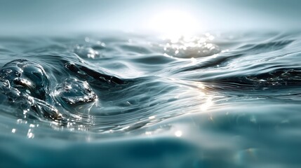 Gentle ripples on crystal clear water