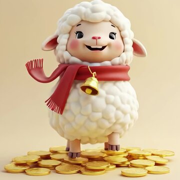 borrego, pascua, animal, dibujos animados, amarilla, beb&eacute;, vacaciones, juguete, dinero, oro, basija, borregos, regalo, rodolfo, a&ntilde;o nuevo, navida, decoraciones, ni&ntilde;o, estatuilla, dorada, religiones, c