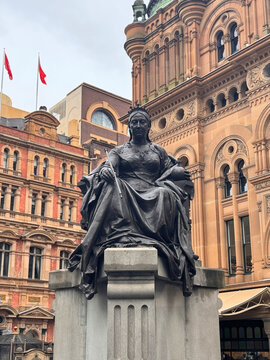 Statue of Queen Victoria, situated in front of the Queen Victoria Building. in Sydney, New South Wales, Australia,
