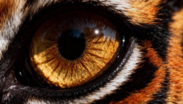 extreme macro shot of a tiger eye with intense detail perfect for world wildlife day