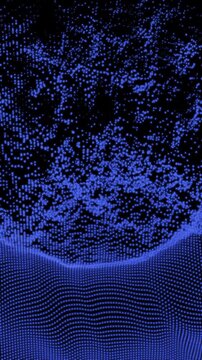 Pulsating colorful particle array, abstract video background.