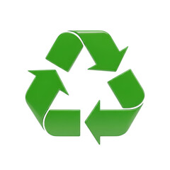Fototapeta premium Universal recycling symbol with green arrows indicating reuse and sustainability