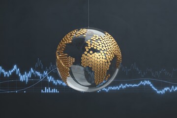 3D finance globe data visualization
