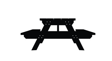 Simple black picnic table design a striking silhouette © Full