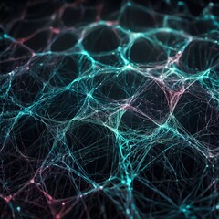 Fototapeta premium Intricate interconnected web like patterns that seem to glow