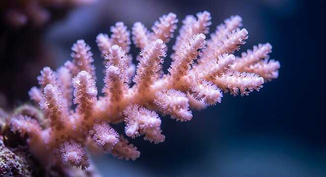 Ethereal Dendronephthya soft coral pink and indigo high key marine art.