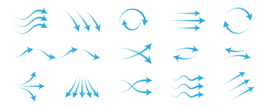 Dynamic Flow Arrows Collection Showing Direction, Motion and Circulation