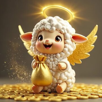 borrego, pascua, animal, dibujos animados, amarilla, beb&eacute;, vacaciones, juguete, dinero, oro, basija, borregos, regalo, rodolfo, a&ntilde;o nuevo, navida, decoraciones, ni&ntilde;o, estatuilla, dorada, religiones, c