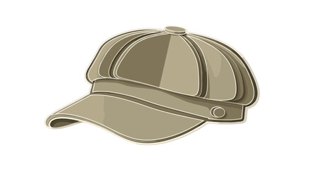 Fototapeta premium Stylish hemp cap with detailed stitching isolated on white background, showcasing eco-friendly fashion accessory in earthy tones