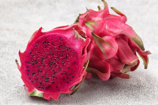 fresh red dragon fruit, pitahaya, pitaya. buah naga