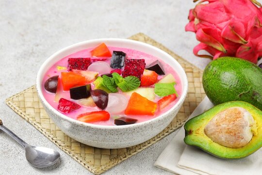 Es Buah or Sop Buah. Fruit soup is a soup that is prepared using fruit as the main ingredient