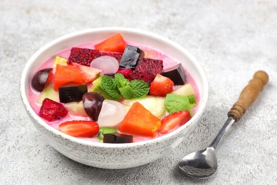Es Buah or Sop Buah. Fruit soup is a soup that is prepared using fruit as the main ingredient