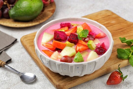 Es Buah or Sop Buah. Fruit soup is a soup that is prepared using fruit as the main ingredient