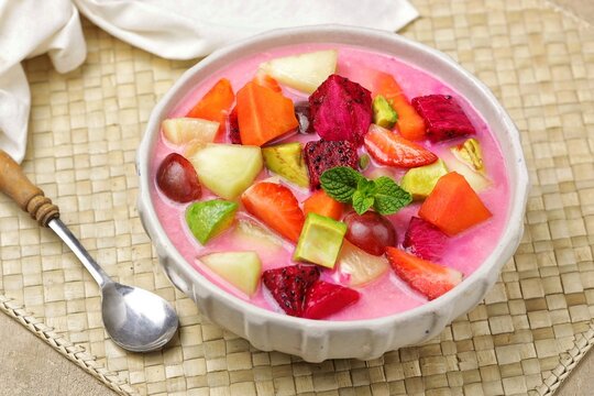Es Buah or Sop Buah. Fruit soup is a soup that is prepared using fruit as the main ingredient