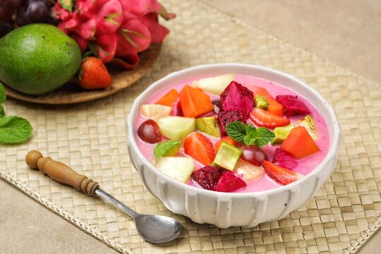Es Buah or Sop Buah. Fruit soup is a soup that is prepared using fruit as the main ingredient