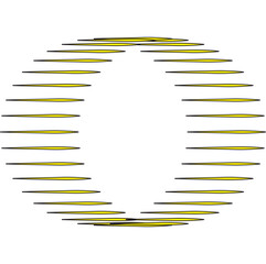 abstract vector circle with yellow and black elements