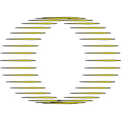 abstract vector circle with yellow and black elements