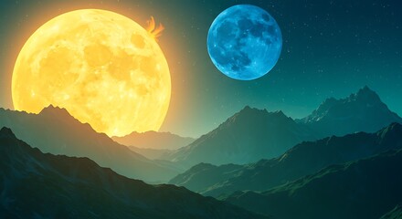 双月照耀の異次元風景