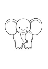 線描の優しさ、小さな象。