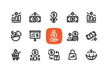 Outline Minimal Sales Icons Set