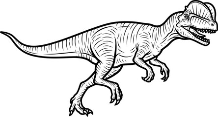 Dilophosaurus dual crested predator dinosaur