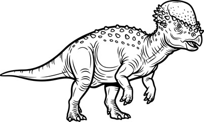 Fototapeta premium Dome headed pachycephalosaurus dinosaur profile