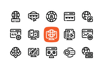 Outline Minimal Website Icons Set