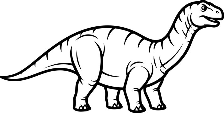 Long-necked diplodocus sauropod walking prehistoric giant