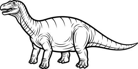 Obraz premium Massive sauropod dinosaur herbivore walking long neck animal