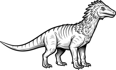 Fototapeta premium Primitive feathered dinosaur theropod bird ancestor drawing