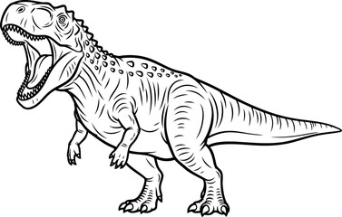 Fototapeta premium Roaring tyrannosaurus rex king of dinosaurs with open mouth and teeth
