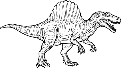 Fototapeta premium Sail backed spinosaurus theropod dinosaur standing in side profile