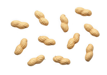 A collection of various types of beans scattered on a transparent background