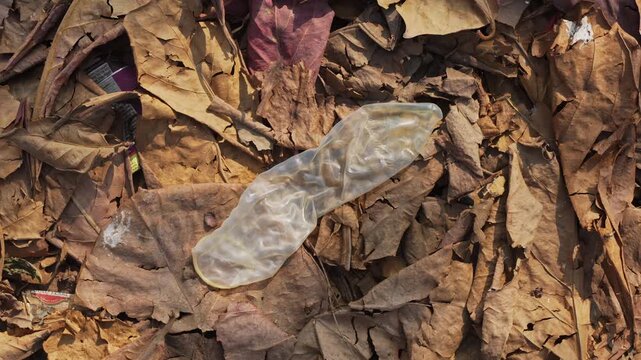Used condom disposed of in public.