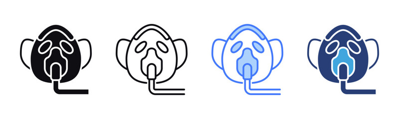 Oxygen Mask icon sheet multiple style collection