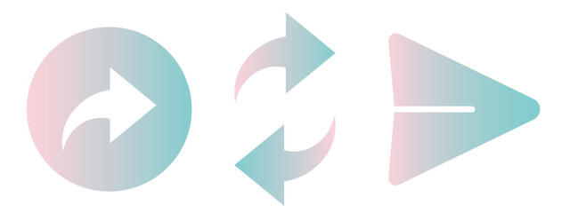 更新や送信の表現に使えるグラデーション矢印とアイコンセット