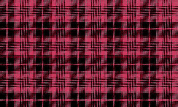 Plaid pattern, black, pink, seamless, for textiles and garment design, skirts, trousers, dresses, aprons, tablecloths, blankets, or decorative fabrics. Vector illustration.