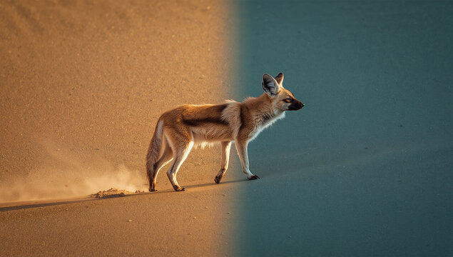 陽と陰の境目で温度差をからだで測るフェネック