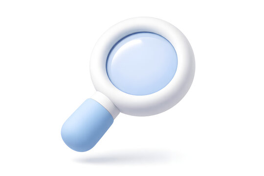 3D claymorphism magnifying glass search icon