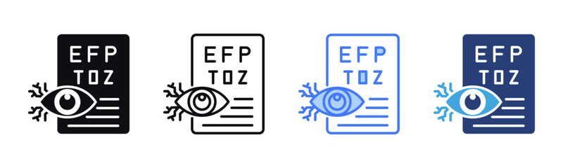 Eye Examination icon sheet multiple style collection