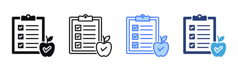 Nutrition Check icon sheet multiple style collection