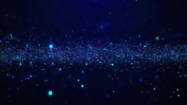 Starry Night Sky with Glowing Stars in Dark Blue Gradient and Ethereal Glow