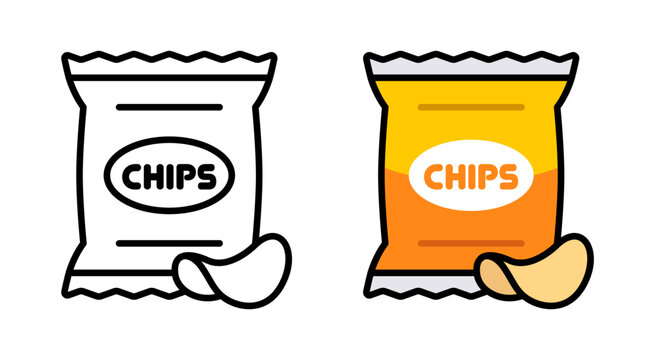 Vector Bag of Chips Flat Illustration