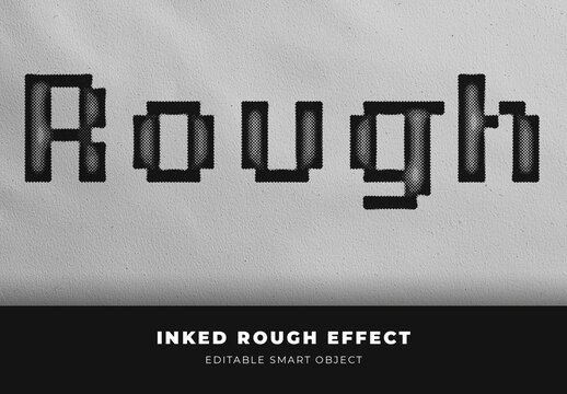 Inked Rough Pixelated Halftone Text Effect